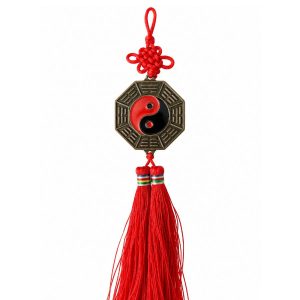 Suspension Miroir Plat Bagua Yin Yang Feng Shui vue de face
