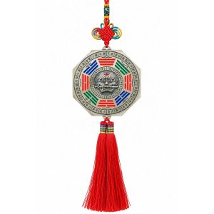 Suspension Miroir Tigre Zodiaque Feng Shui avec Bagua