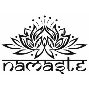 Petit Sticker Lotus Namaste noir Feng Shui