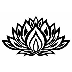 Sticker Fleur de Lotus Feng Shui noir