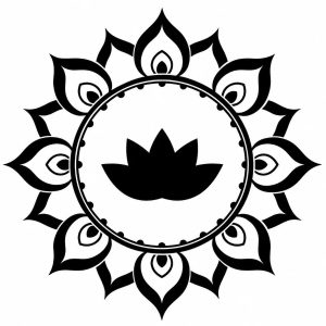 Sticker Fleur de Lotus Mandala Feng Shui noir