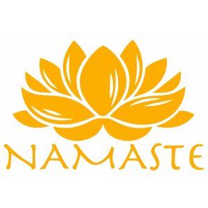 Sticker Fleur de Lotus Namaste jaune Feng Shui