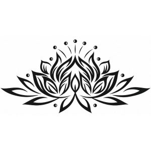 Sticker fleur de lotus noir symbole de pureté Feng Shui