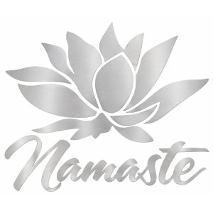 Sticker Lotus Namaste argenté Feng Shui élément Métal
