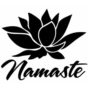 Sticker Lotus Namaste Feng Shui noir