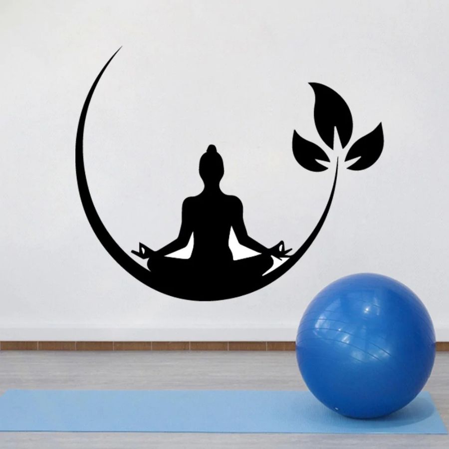 Sticker Yoga Méditation mural dans un espace zen