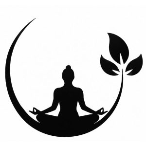 Sticker Yoga Zen Méditation noir avec silhouette en position du lotus